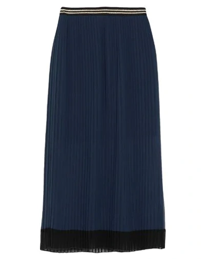 Shop 19.70 Nineteen Seventy Midi Skirts In Dark Blue