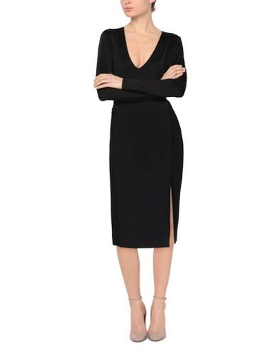 Shop Ermanno Di Ermanno Scervino Woman Midi Skirt Black Size 10 Polyester, Viscose, Elastane, Polyurethan