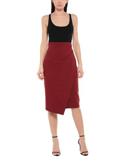 Shop Plein Sud Woman Midi Skirt Brick Red Size 6 Viscose, Polyamide, Elastane