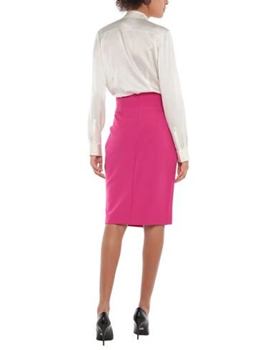 Hanita Woman Midi Skirt Fuchsia Size 10 Polyester, Elastane In Fuchsia