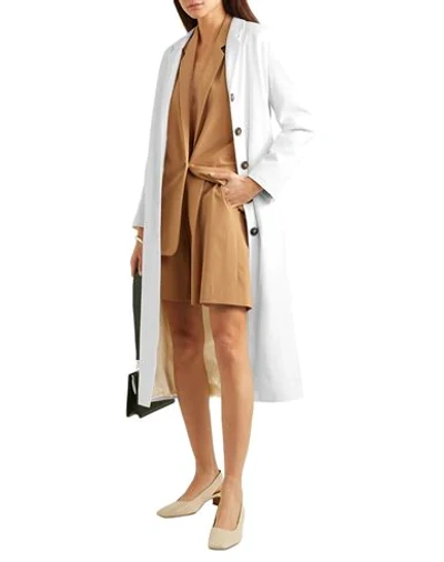 Shop La Collection Woman Overcoat & Trench Coat Ivory Size 1 Wool, Polyamide, Elastane In White