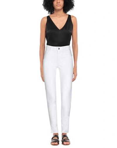 Shop Guess Woman Denim Pants White Size 26w-30l Cotton, Elastomultiester, Elastane