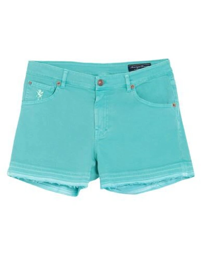Shop Avantgar Denim By European Culture Woman Shorts & Bermuda Shorts Turquoise Size 29 Cotton, Polyester In Blue