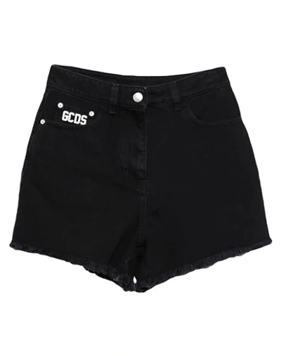 Shop Gcds Woman Denim Shorts Black Size 30 Cotton