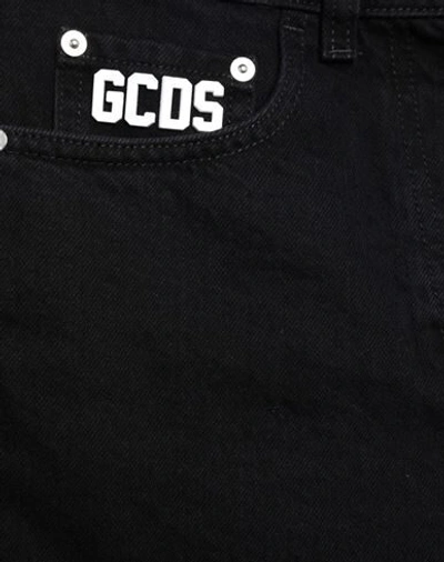 Shop Gcds Woman Denim Shorts Black Size 30 Cotton