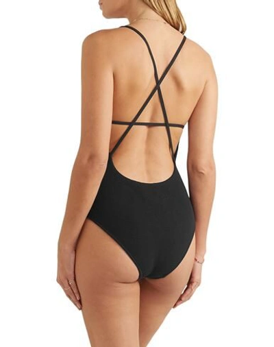 Shop Ganni One-piece Swimsuits In Black