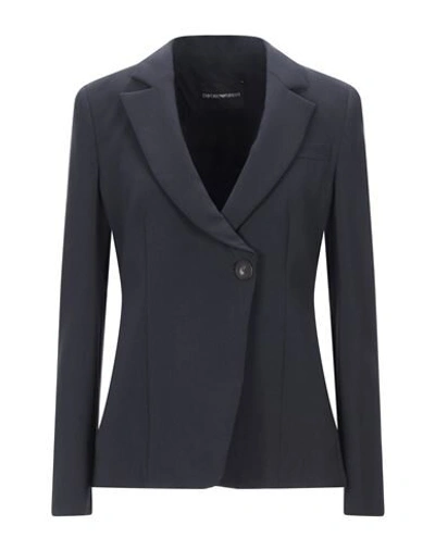 Shop Emporio Armani Suit Jackets In Dark Blue