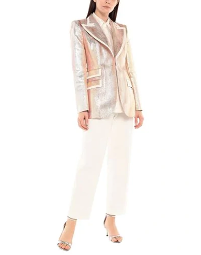 Shop Dolce & Gabbana Woman Blazer Copper Size 8 Metallized Polyamide, Silk In Orange