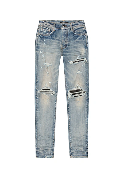 Shop Amiri Mx1 Suede Jean In Clay Indigo