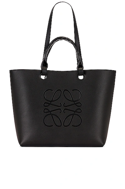 Shop Loewe Anagram Tote Bag In Black