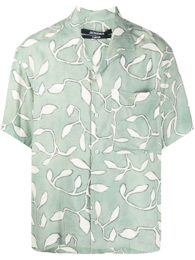 Shop Jacquemus Jean Leaf-print Shirt In Green