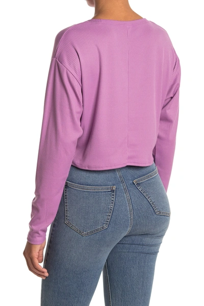 Shop Abound Cropped Rib Knit Shirt In Purple Dust