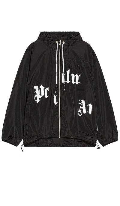 Shop Palm Angels Broken Logo Windbreaker In Black