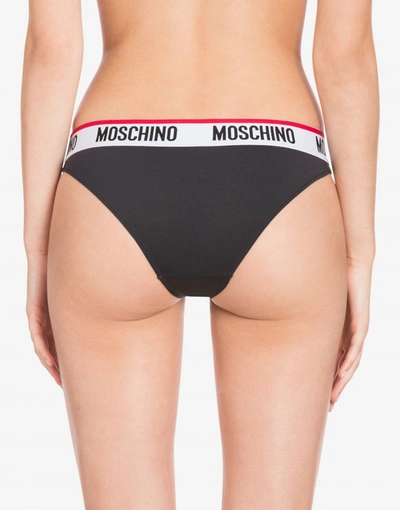 Shop Moschino Microfiber Slip With Logo In White