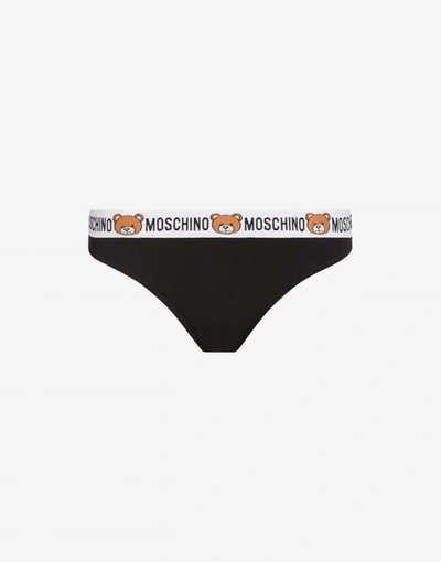 Shop Moschino Teddy Bear Jersey Briefs In White