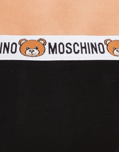 Shop Moschino Teddy Bear Jersey Briefs In White