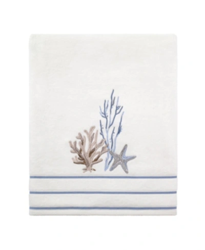 Shop Avanti Abstract Coastal Seashells & Coral Bath Towel, 27" X 50" In White