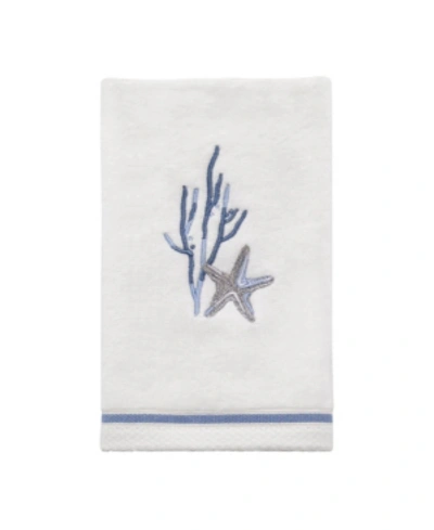 Shop Avanti Abstract Coastal Seashells & Coral Fingertip Towel, 11" X 18" In White