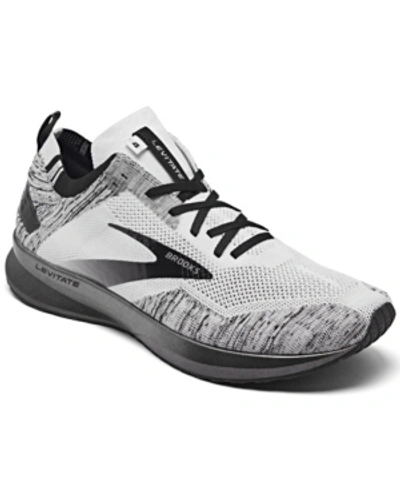 Shop Brooks Men's Levitate 4 Running Sneakers From Finish Line In White, Black