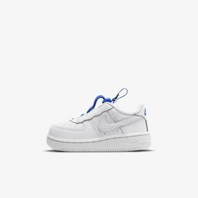 Shop Nike Force 1 Toggle Baby/toddler Shoes In White,hyper Royal,white