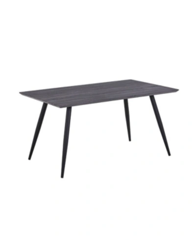 Shop Chintaly Henriet Dining Table With Laminate Wooden Top In Dark Gray