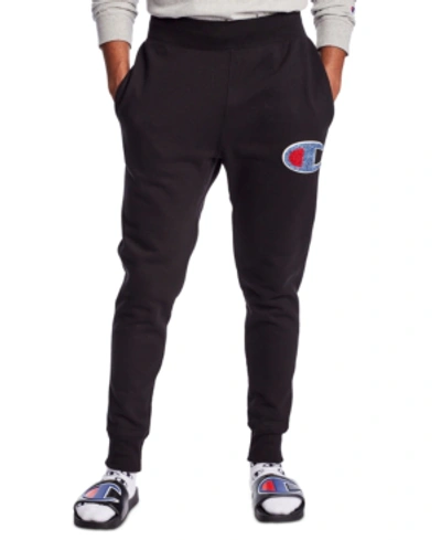 Shop Champion Men's Loose-fit Chenille Logo Applique Jogger Pants In Carefree Teal