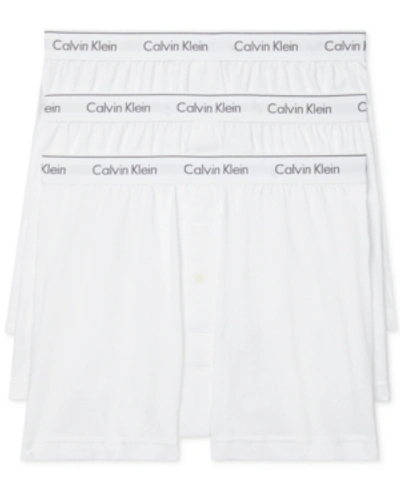 Shop Calvin Klein Men's 3-pack Cotton Classics Knit Boxers Underwear In White