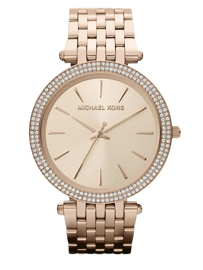 Shop Michael Kors Women's Darci Pavé Rose Goldtone Stainless Steel Bracelet Watch