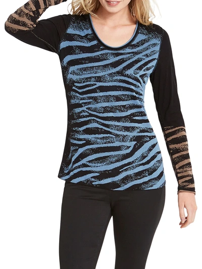 Shop Nic + Zoe Wild Side Reversible Sweater In Blue Multi