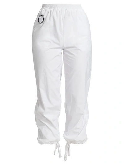 Shop David Koma Drawstring Track Pants In White