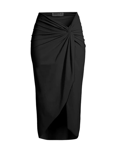 Shop Chiara Boni La Petite Robe Women's Aza Twist Coverup Skirt In Black