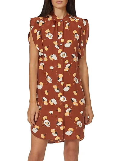 Shop Equipment Lorainna Printed Silk Dress In Tortoise Shell Multi