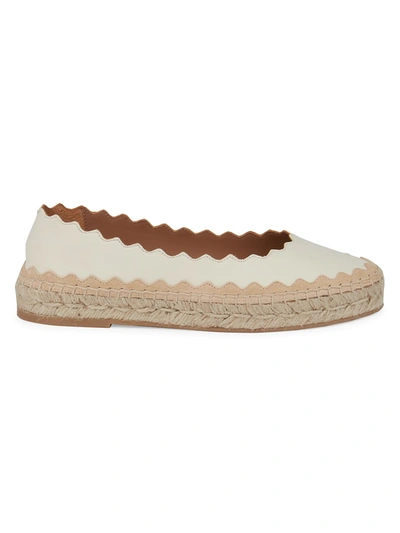 Shop Chloé Ingrid Leather Espadrilles In Cloudy White
