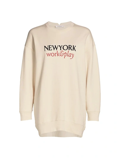 Shop Frame Work & Play Longline Sweatshirt In Whisper White
