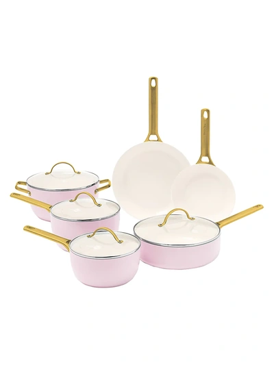 Shop Greenpan Reserve Blush 10-piece Ceramic Non-stick Cookware Set In Pink
