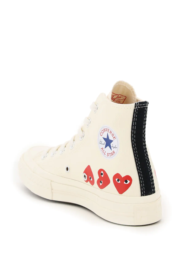 converse high tops black red heart