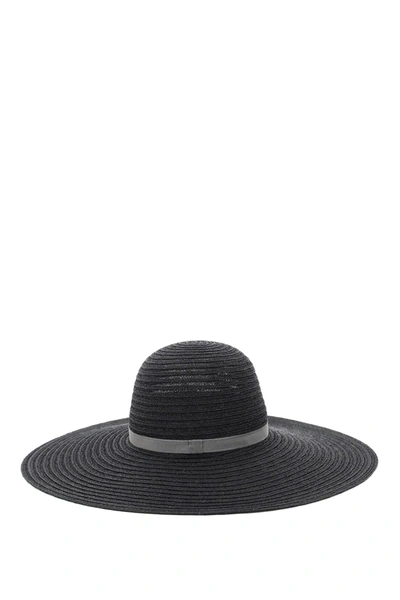 Shop Maison Michel Blanche Woven Hemp Hat In Black,grey