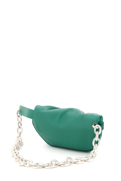 Shop Bottega Veneta The Pouch Mini Chain Belt Bag In Green