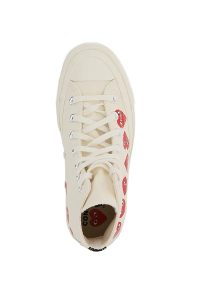 Shop Comme Des Garçons Play Chuck 70 High Sneakers In White,red
