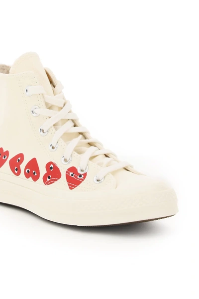 Shop Comme Des Garçons Play Chuck 70 High Sneakers In White,red