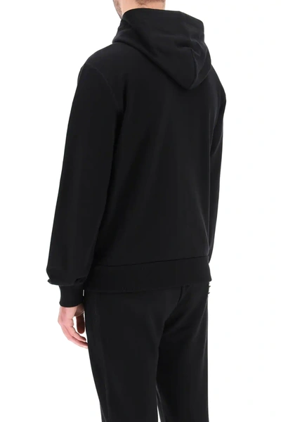 Shop Dolce & Gabbana Zip-up Hoodie Logo Plaque In Black