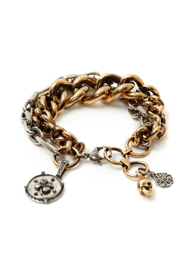 Shop Alexander Mcqueen Bracelet With Chain In Metallic