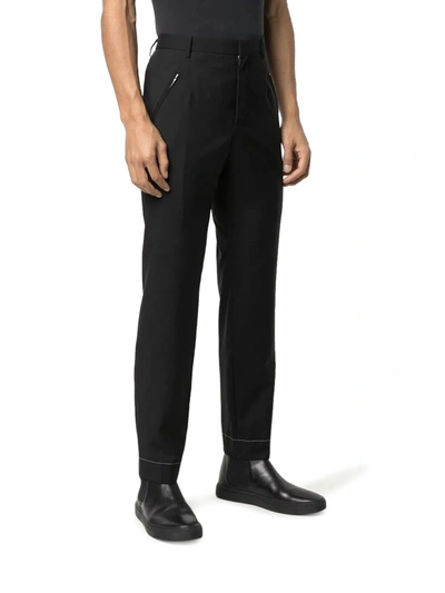 Shop Maison Margiela High-waisted Tailored Trousers In Black