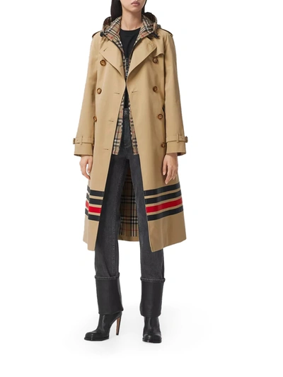 Shop Burberry Trench Waterloo In Nude & Neutrals