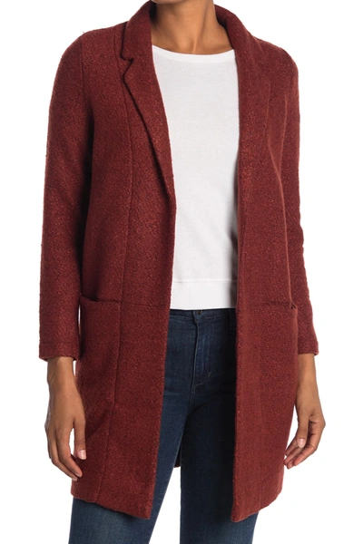 Shop Ady P Notched Collar Sweater Coat In Red Rock