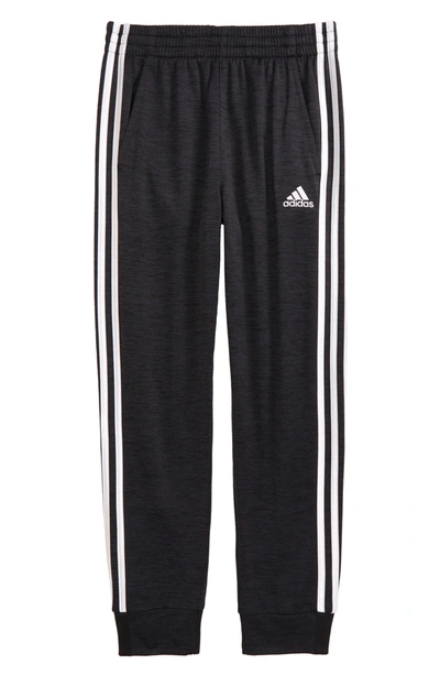 Shop Adidas Originals Core Heathered 3-stripes Fleece Joggers In Black 095a