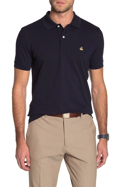 Shop Brooks Brothers Solid Piquè Slim Fit Polo In Navy