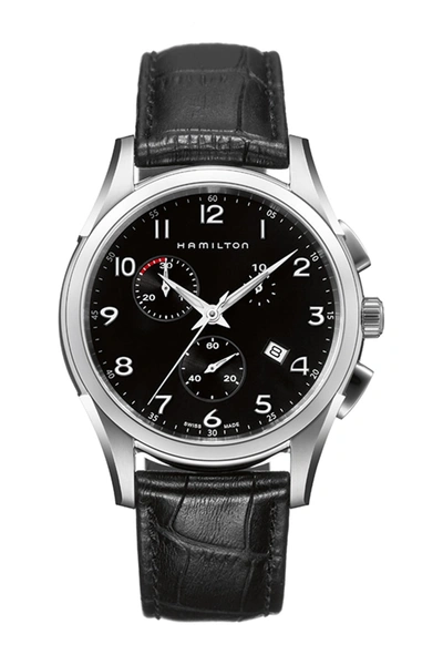 Shop Hamilton Men's Jazzmaster Thinline Chronograph Leather Strap Watch