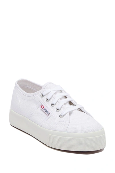 Shop Superga 2730 Cotu Lace-up Platform Sneaker In White
