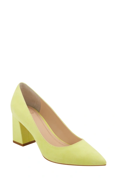 Shop Marc Fisher Ltd Zala Block Heel Pump In Neon Lime Suede